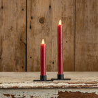 9.5" Moving Flame Red Taper Candles - Set of 2