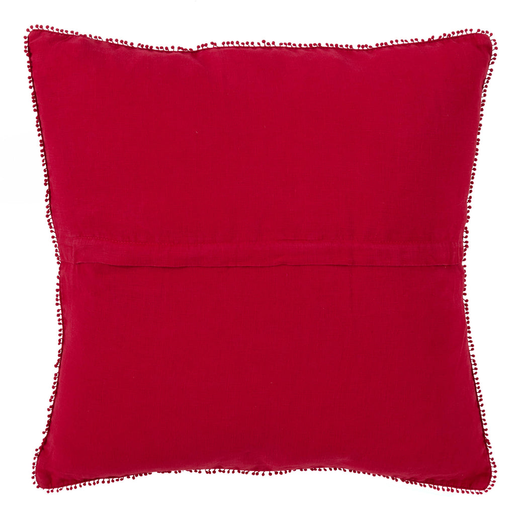Pompom Design Pillow - Down Filled