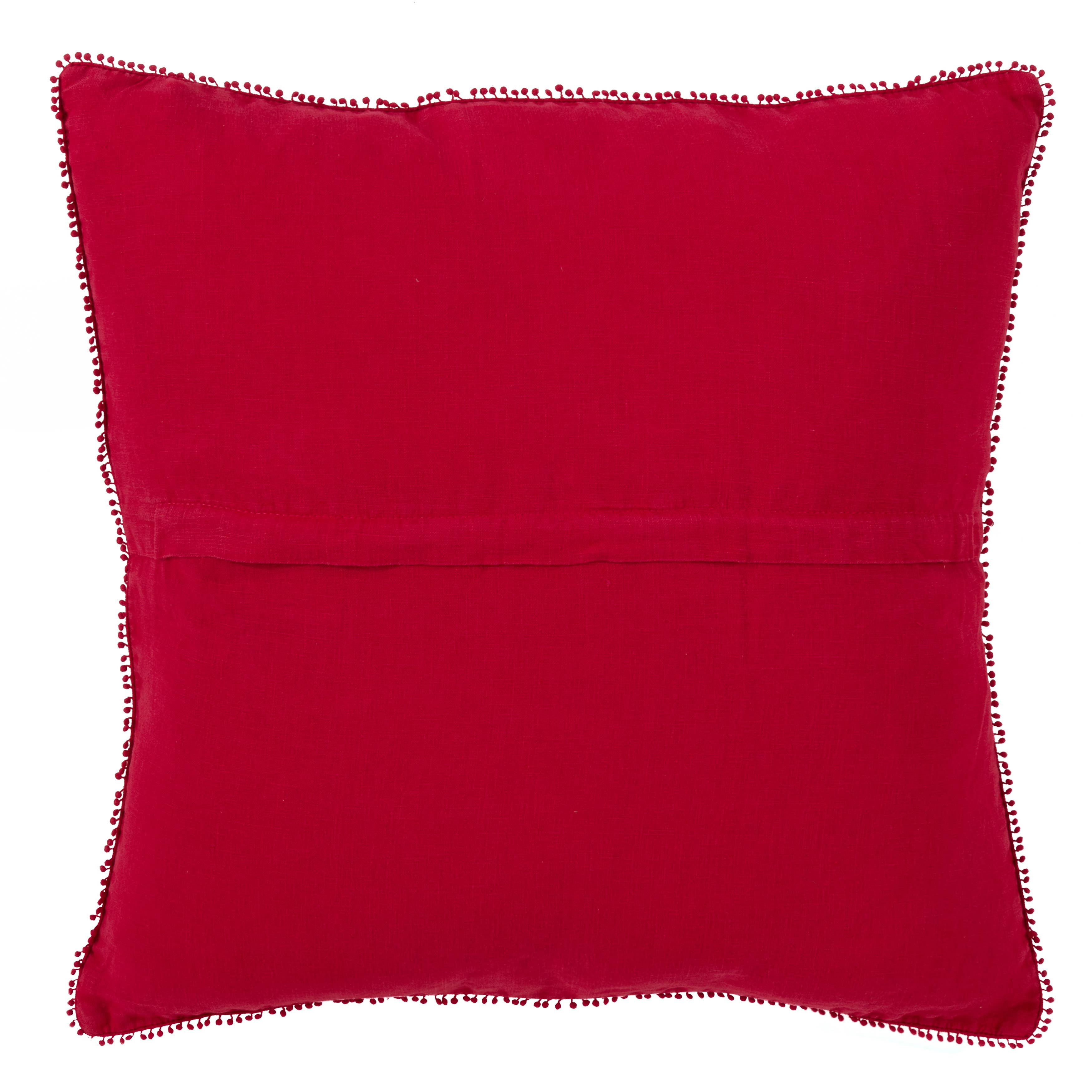 Pompom Design Pillow - Down Filled
