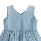 River Soft Hand-Dyed Denim Baby Dress + Bloomer