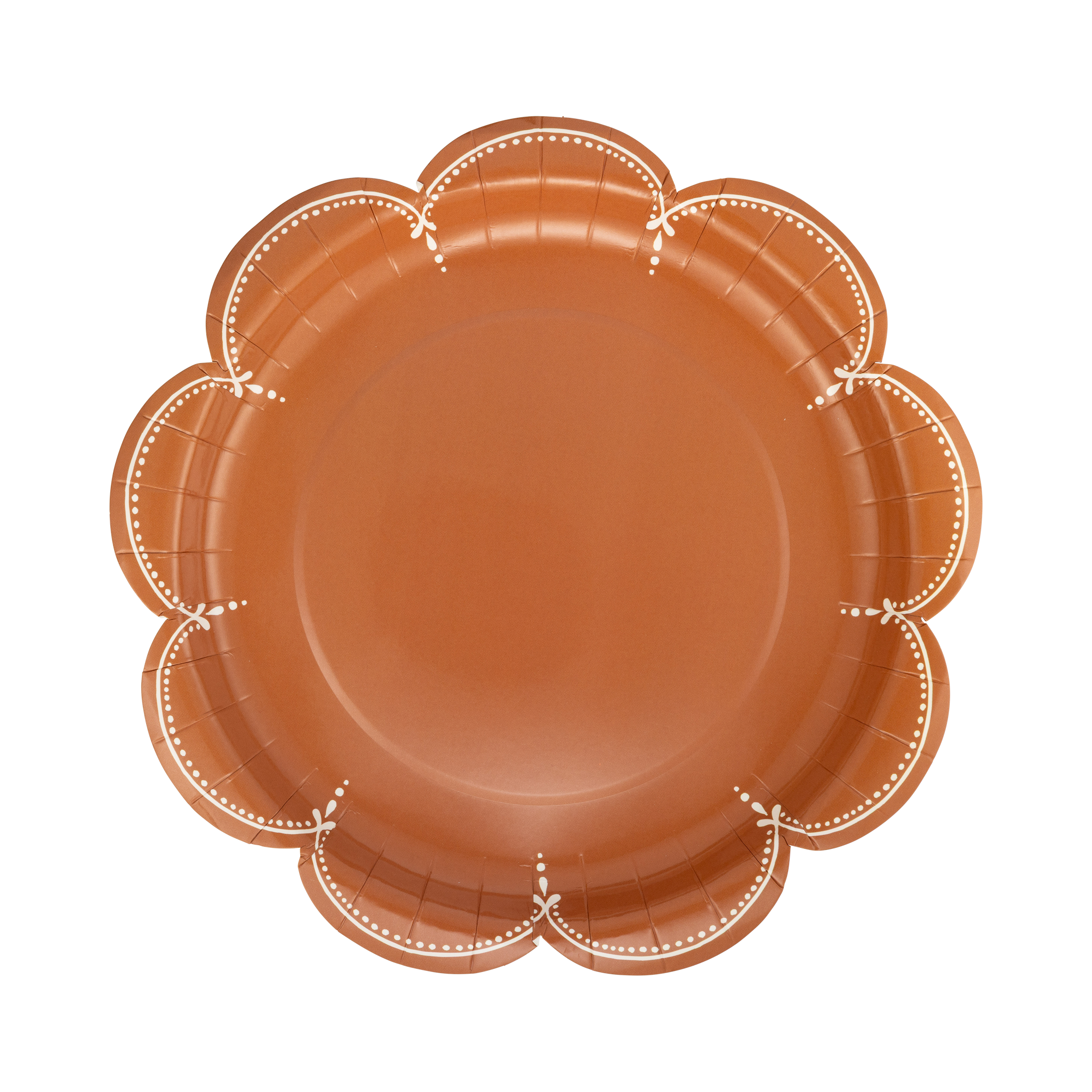 Scalloped Rust Paper Plates