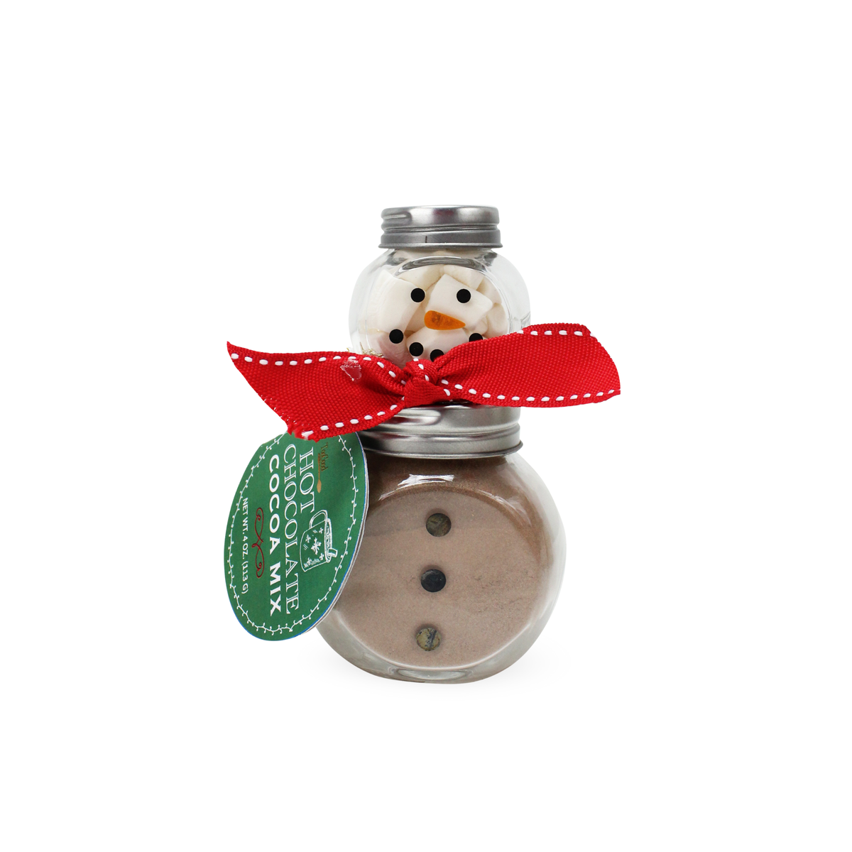 Stack Glass Jar Snowman Cocoa S/2