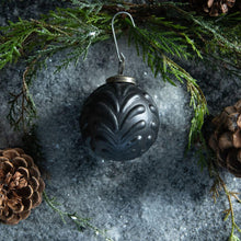 Matte Black Filigree Kugel Ornament