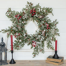30" Snowy Pine & Pinecones Wreath with Berries
