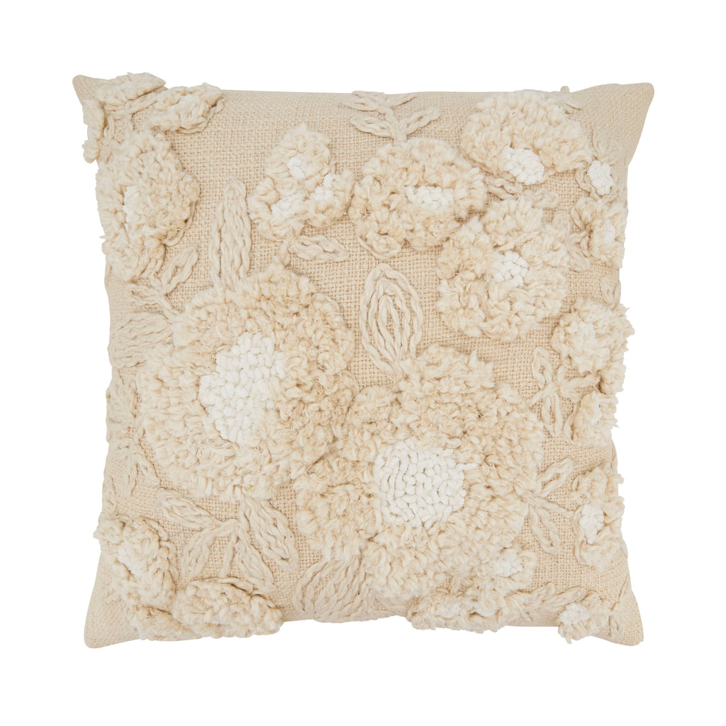 Delicate-Embroidered Floral Pillow