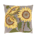 Embroidered Sunflower Throw Pillow