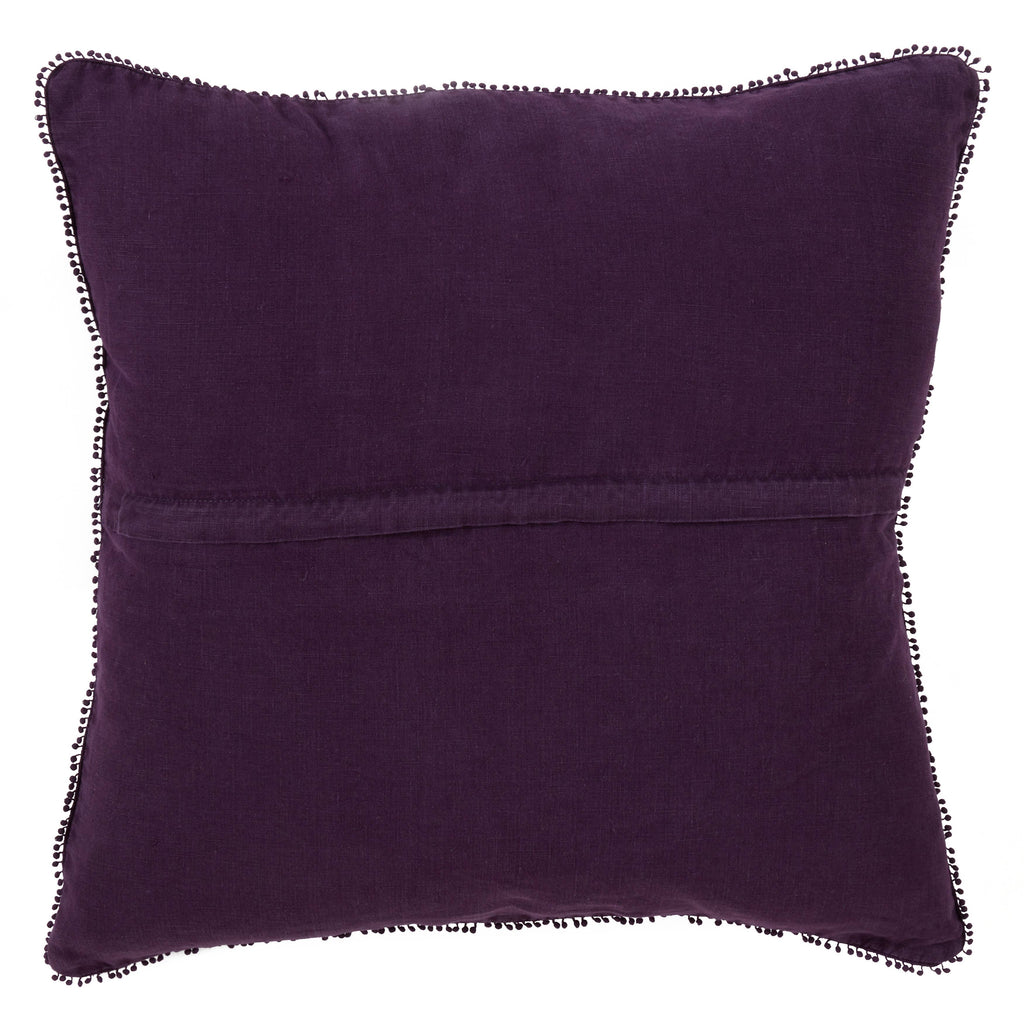 Pompom Design Pillow - Down Filled