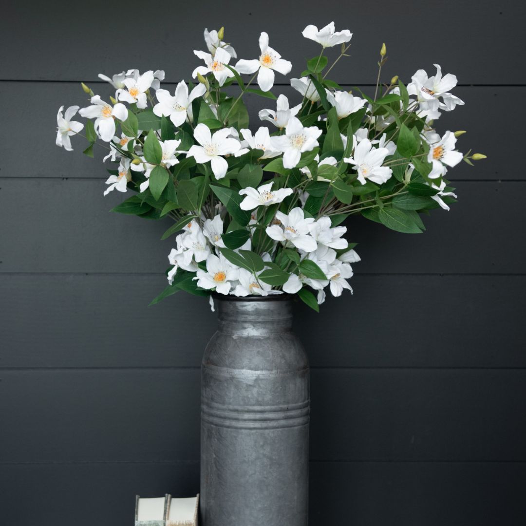 32.5" White Clematis Florida Spray