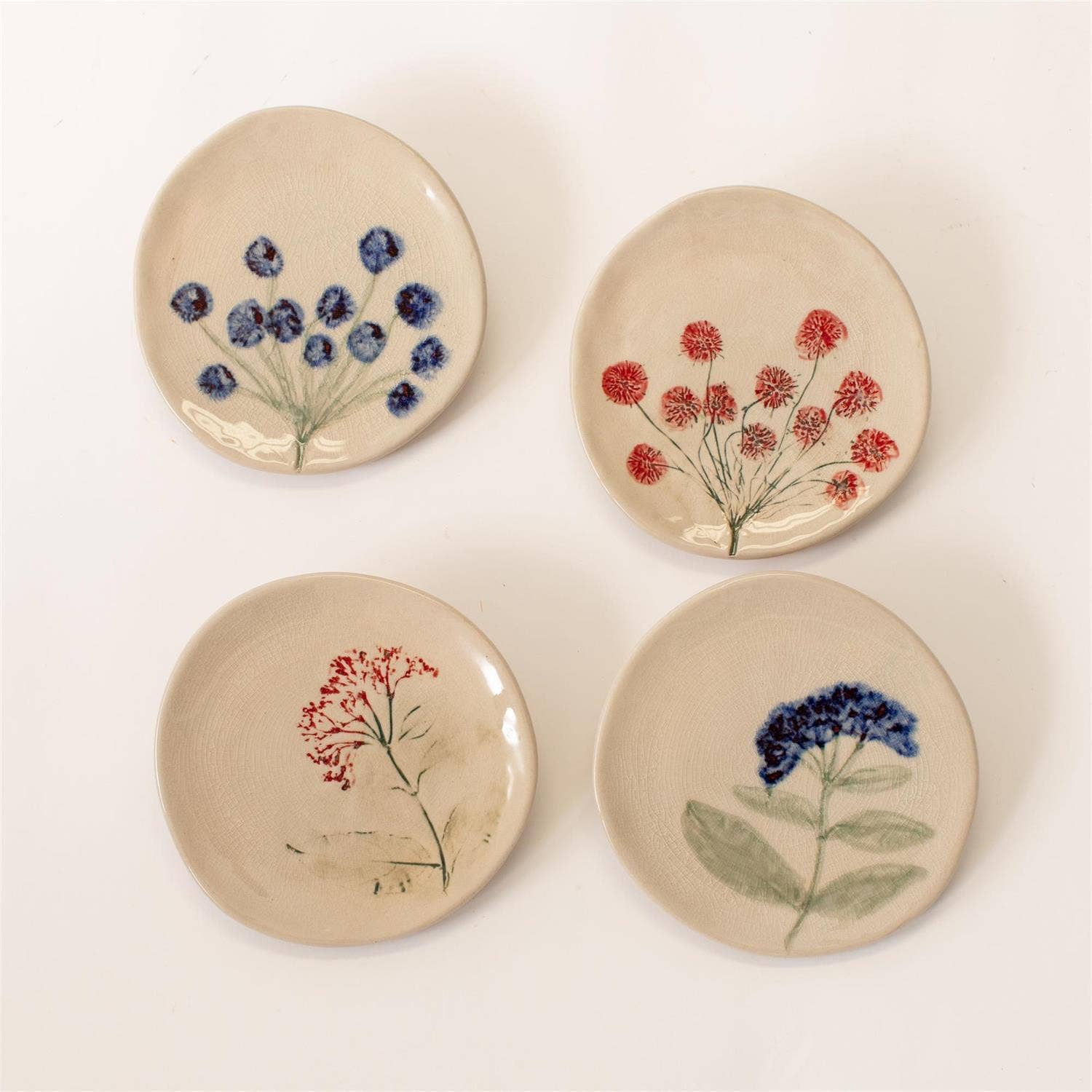 Pressed Wildflower Mini Plates Asst.