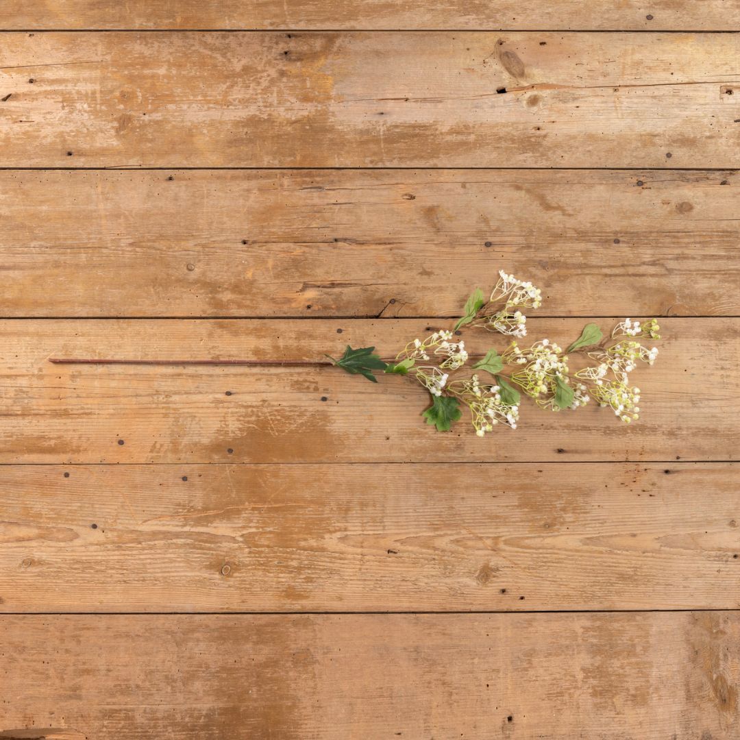 34" White Winter Daphne Spray Floral Decor