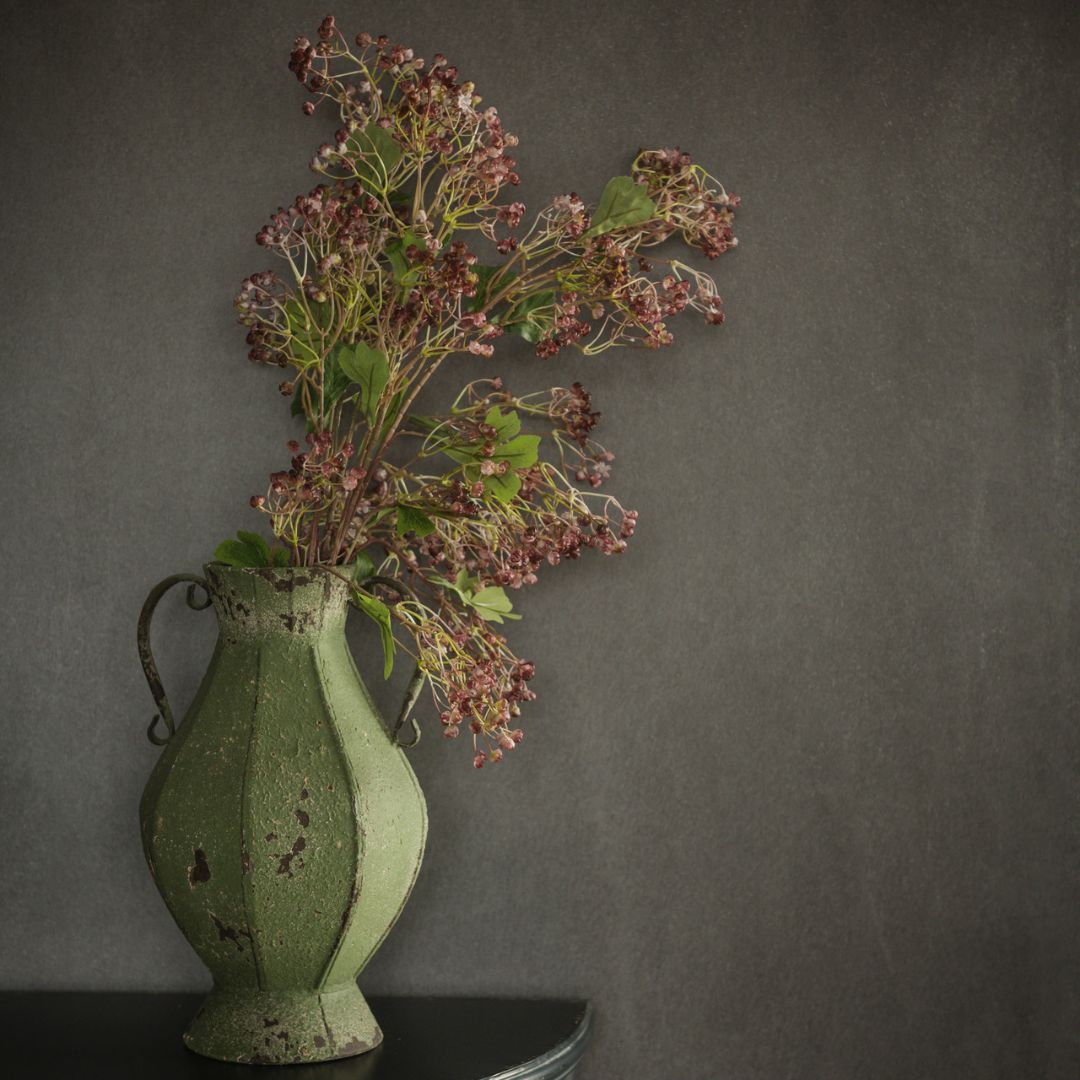 34" Wine Winter Daphne Spray Floral Decor