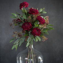 34" Wine Winter Daphne Spray Floral Decor