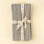 Black Ticking Napkins S/4
