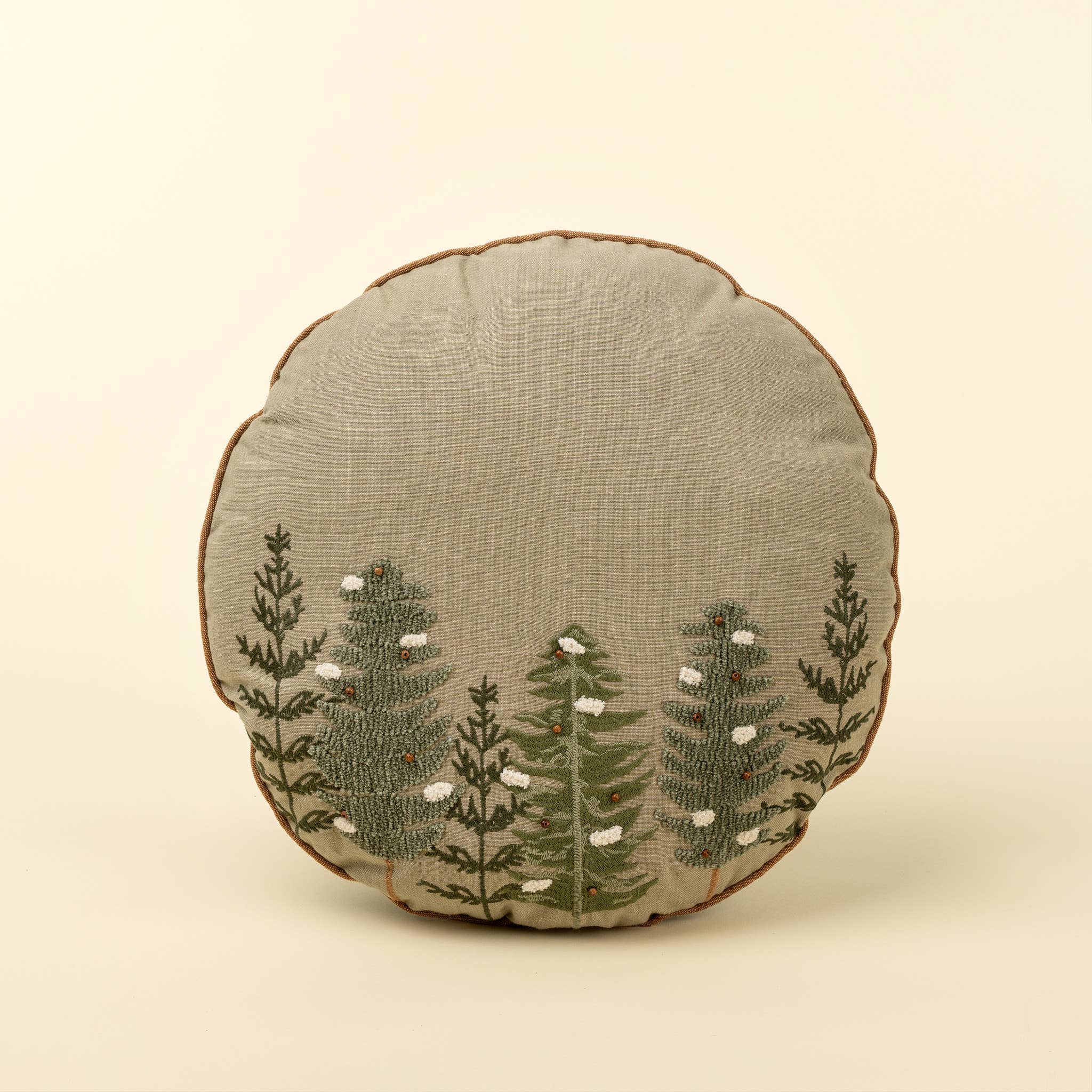 Alpine Trees Round Pillow