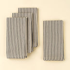 Black Ticking Napkins S/4