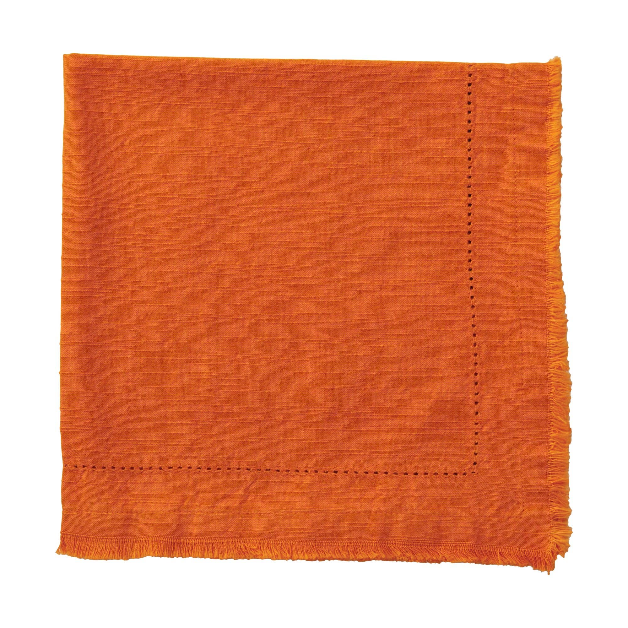 Stonewashed Fringe-Orange Napkin