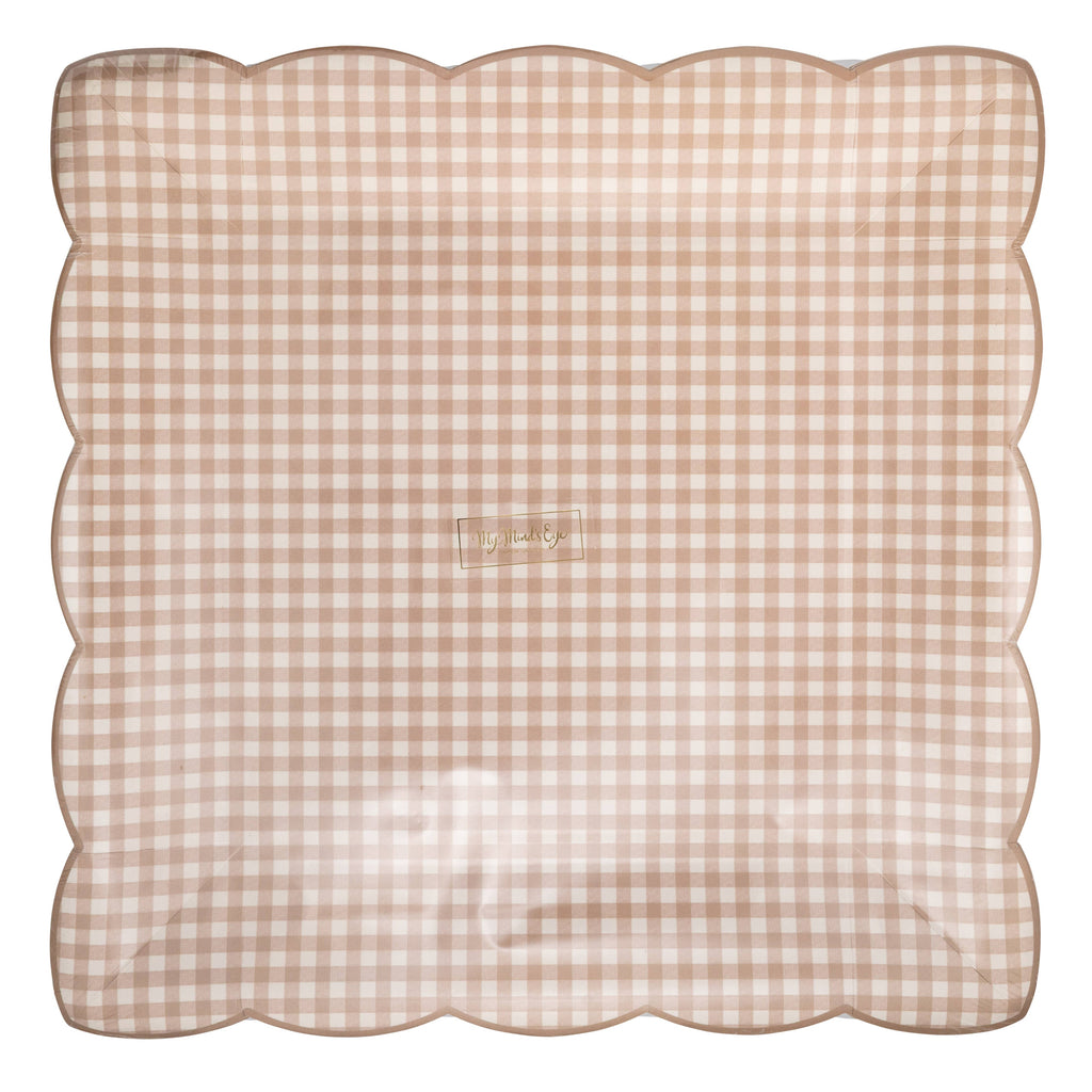 Light Brown Gingham Plate