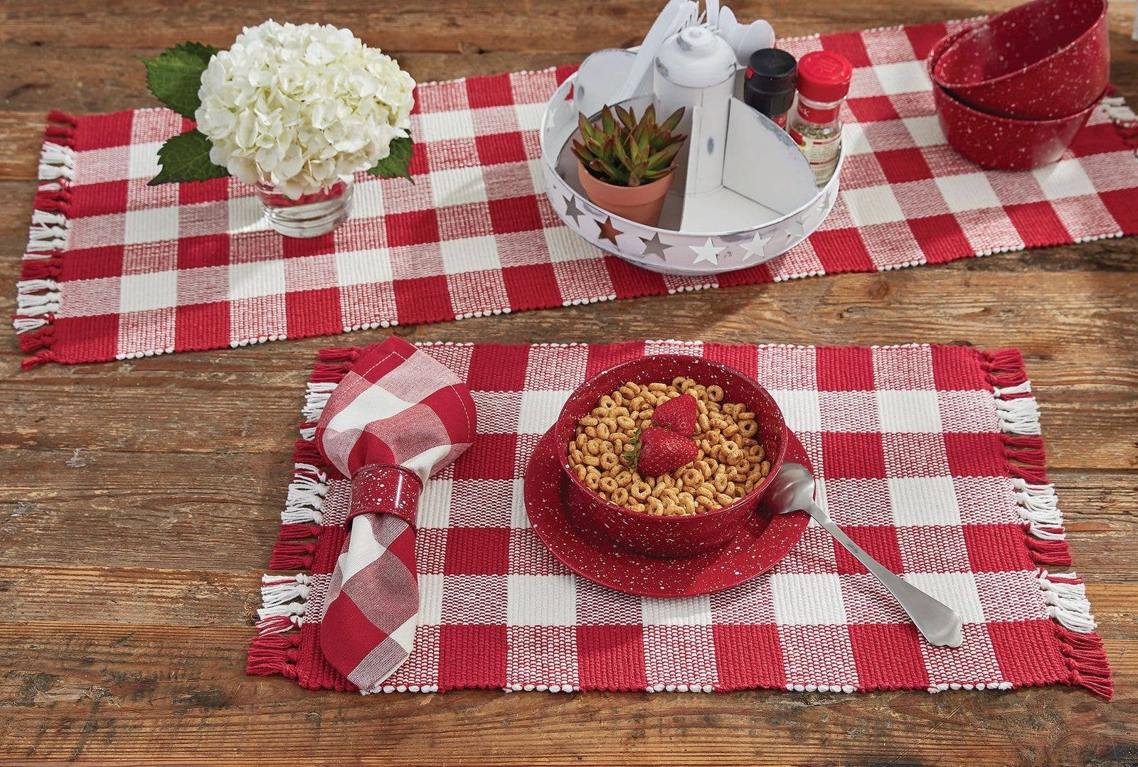 Wicklow Check Napkin - Red&Cream