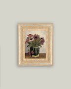 Mauve Floral Framed Antique Art