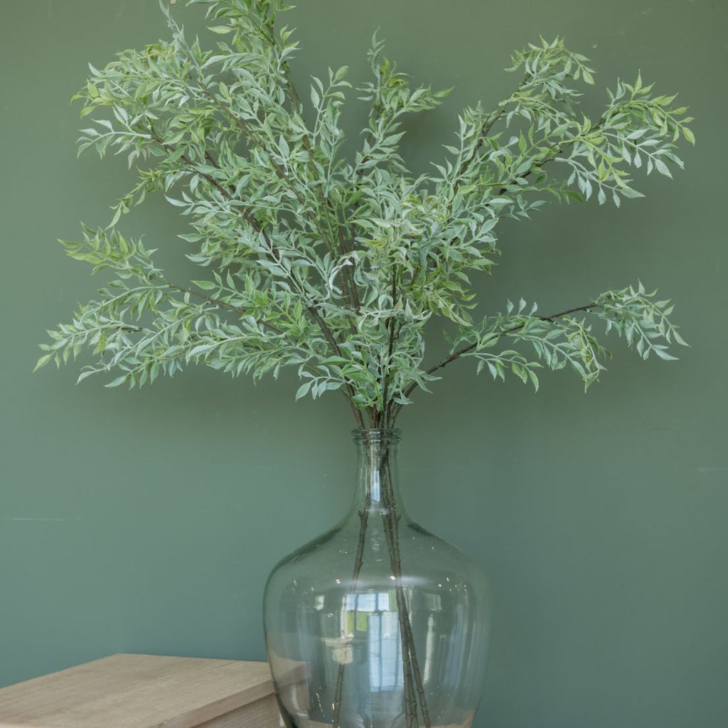 39" Soft Green Tea Leaf Branch