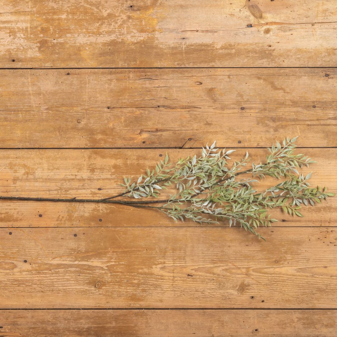 39" Soft Green Tea Leaf Branch