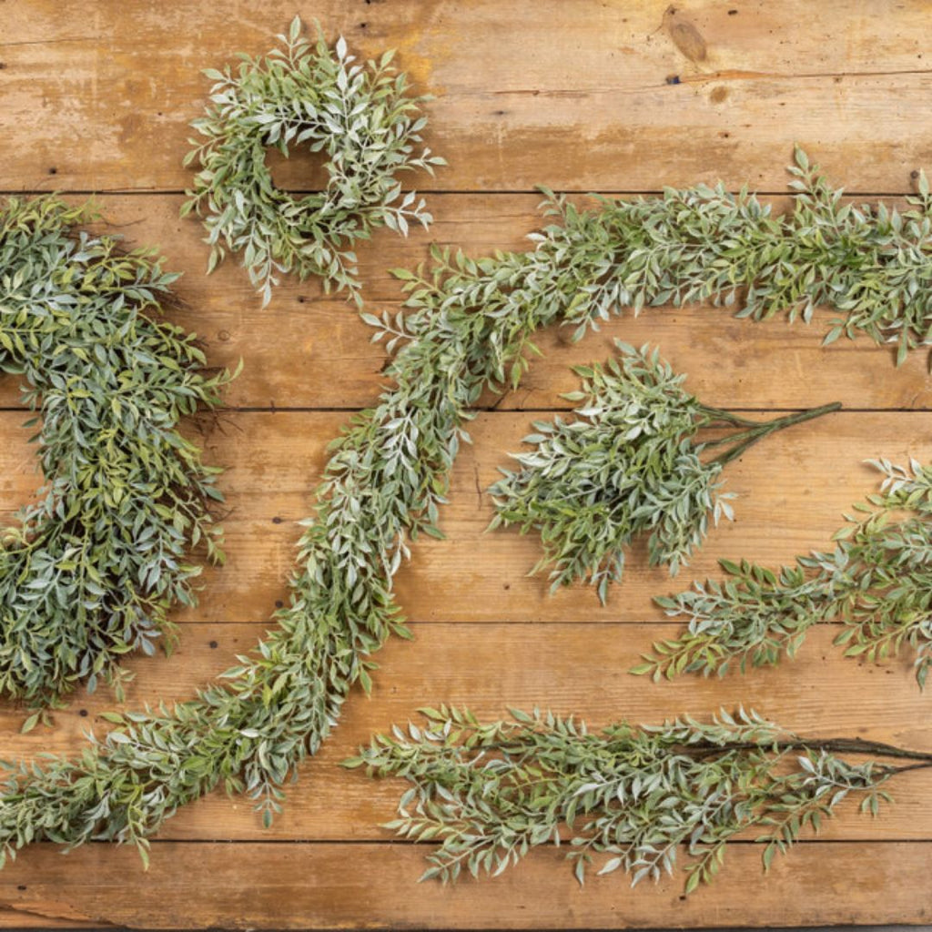 39" Soft Green Tea Leaf Branch