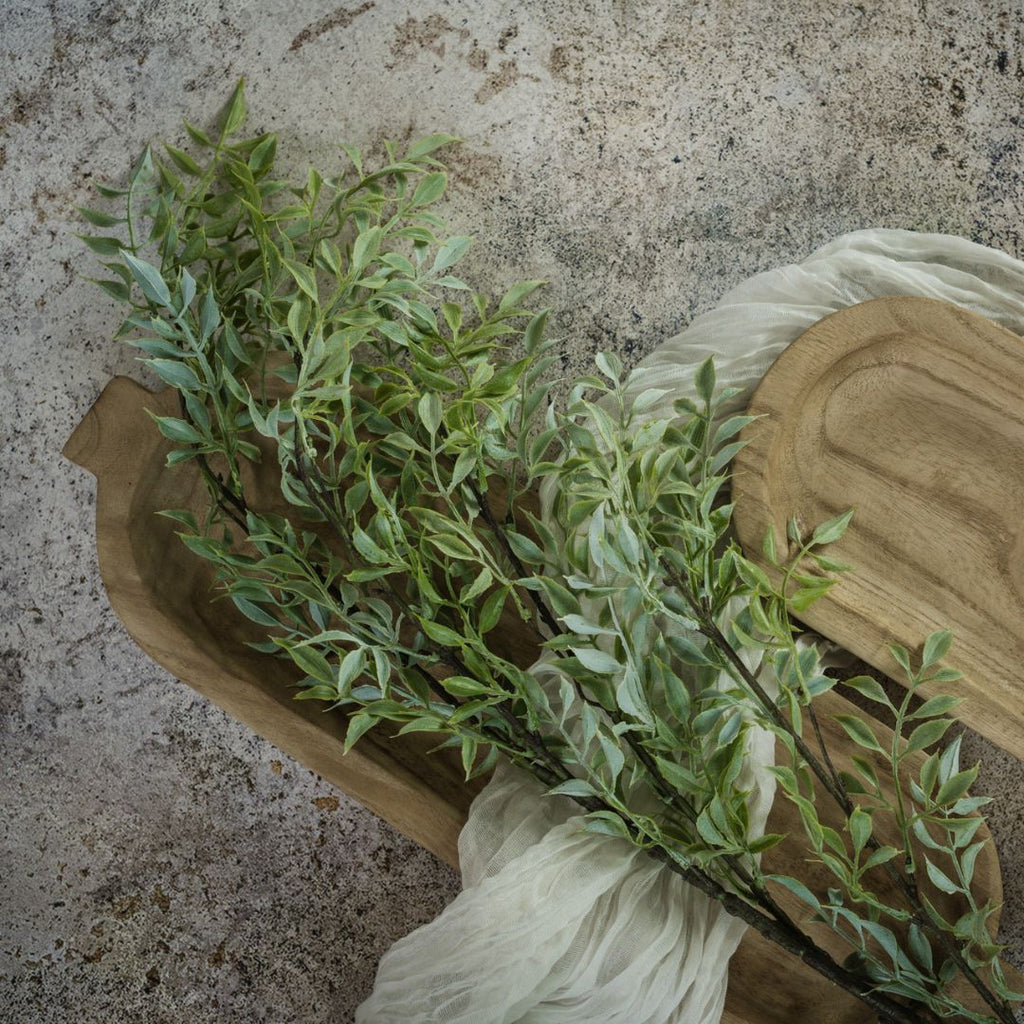 39" Soft Green Tea Leaf Branch