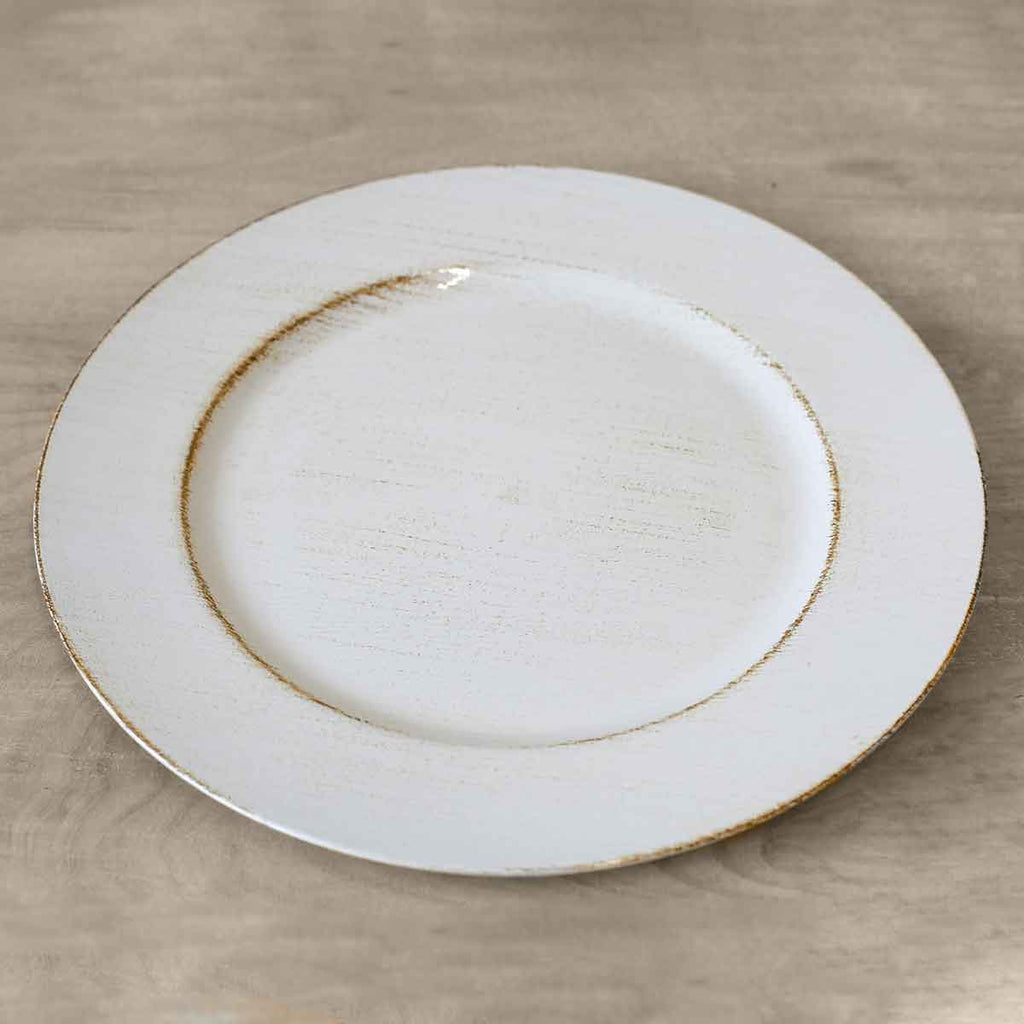 13" Woodland Charger - White Wash