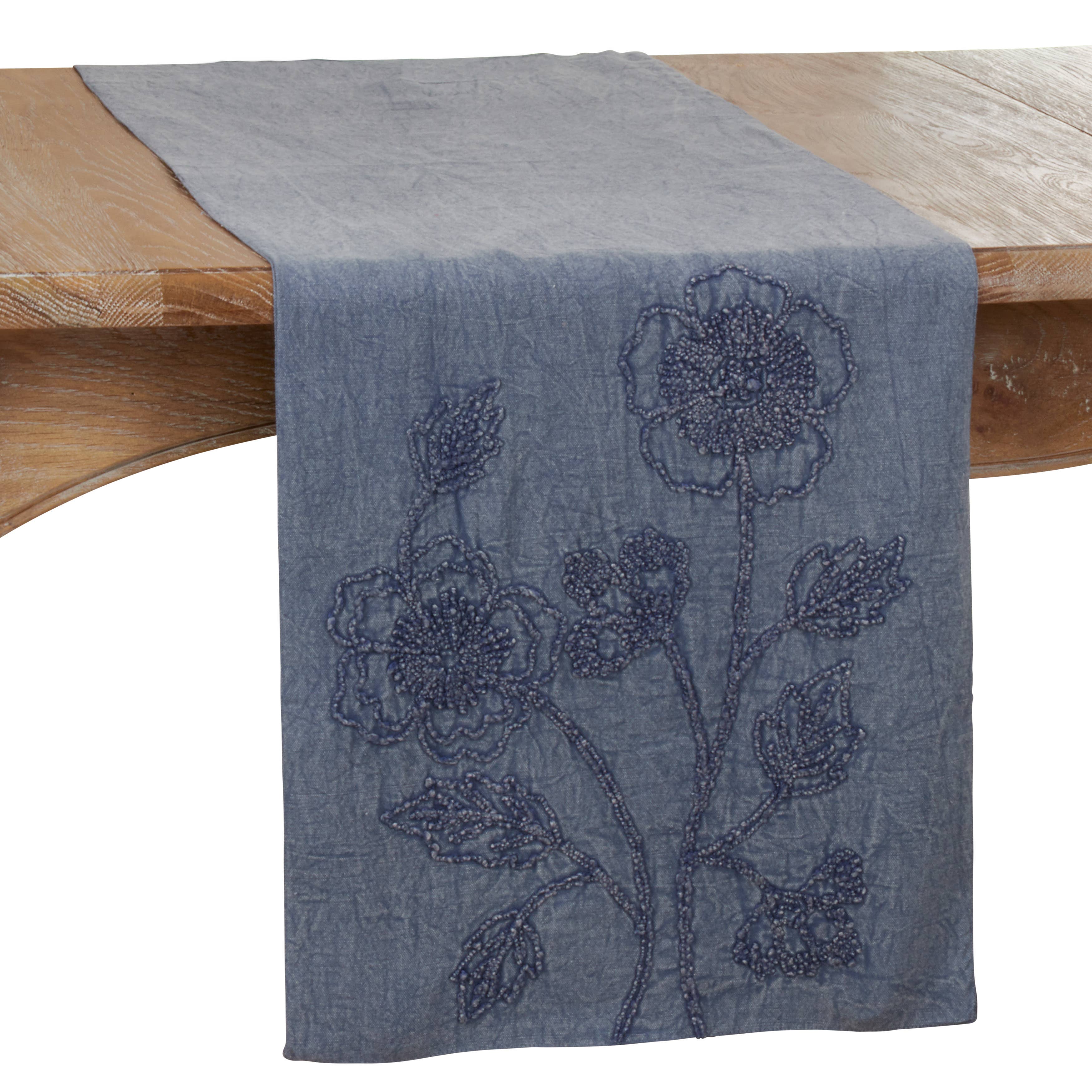 Stone Washed Floral Runner