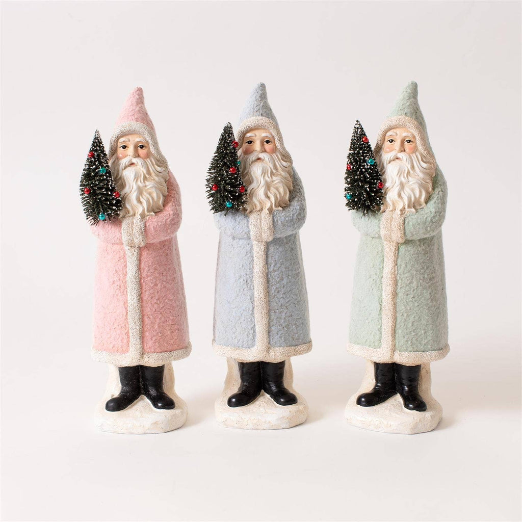 Pastel Belsnickel Santa Figurine (Pk/3 Asst)