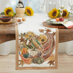 Embroidered Cornucopia Table Runner