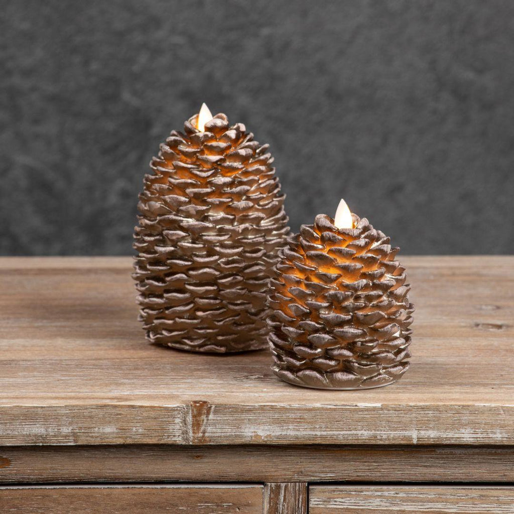 4.25" Moving Flame Pinecone Candle