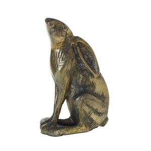 4.5" Bea Bunny Figurine - Antiqued Gold Finish