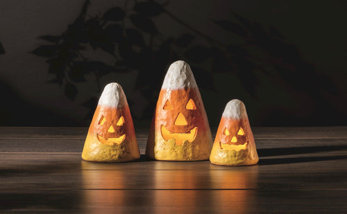 Mache Candy Corn Luminarie - Medium