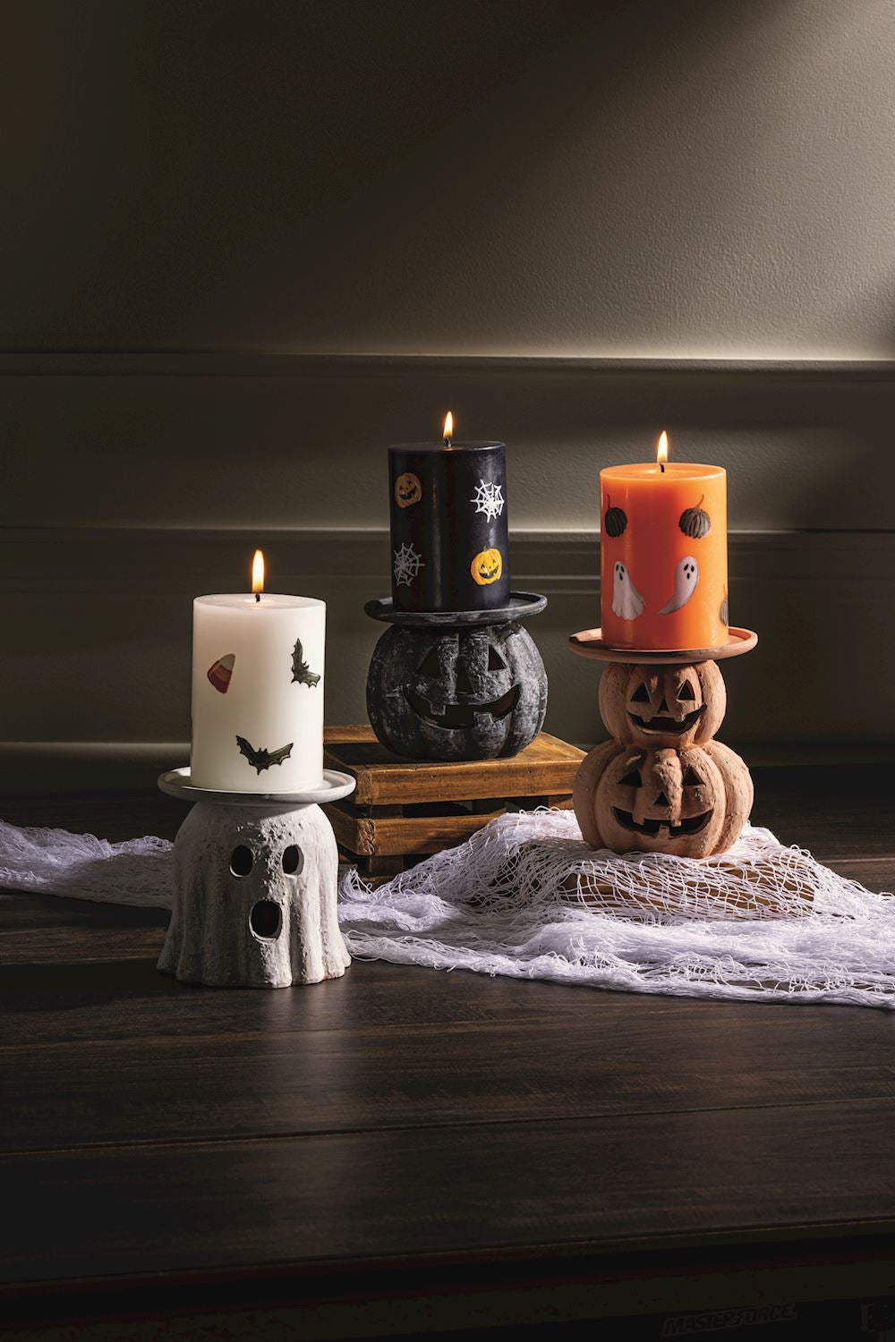Stacked Pumpkin Pillar Holder