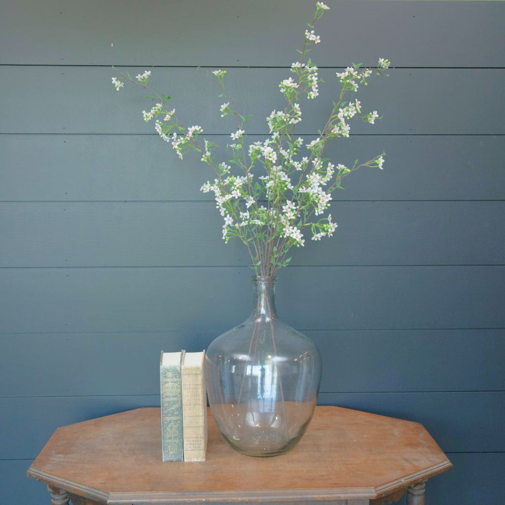 40" White Blossom Faux Flower Spray Decor