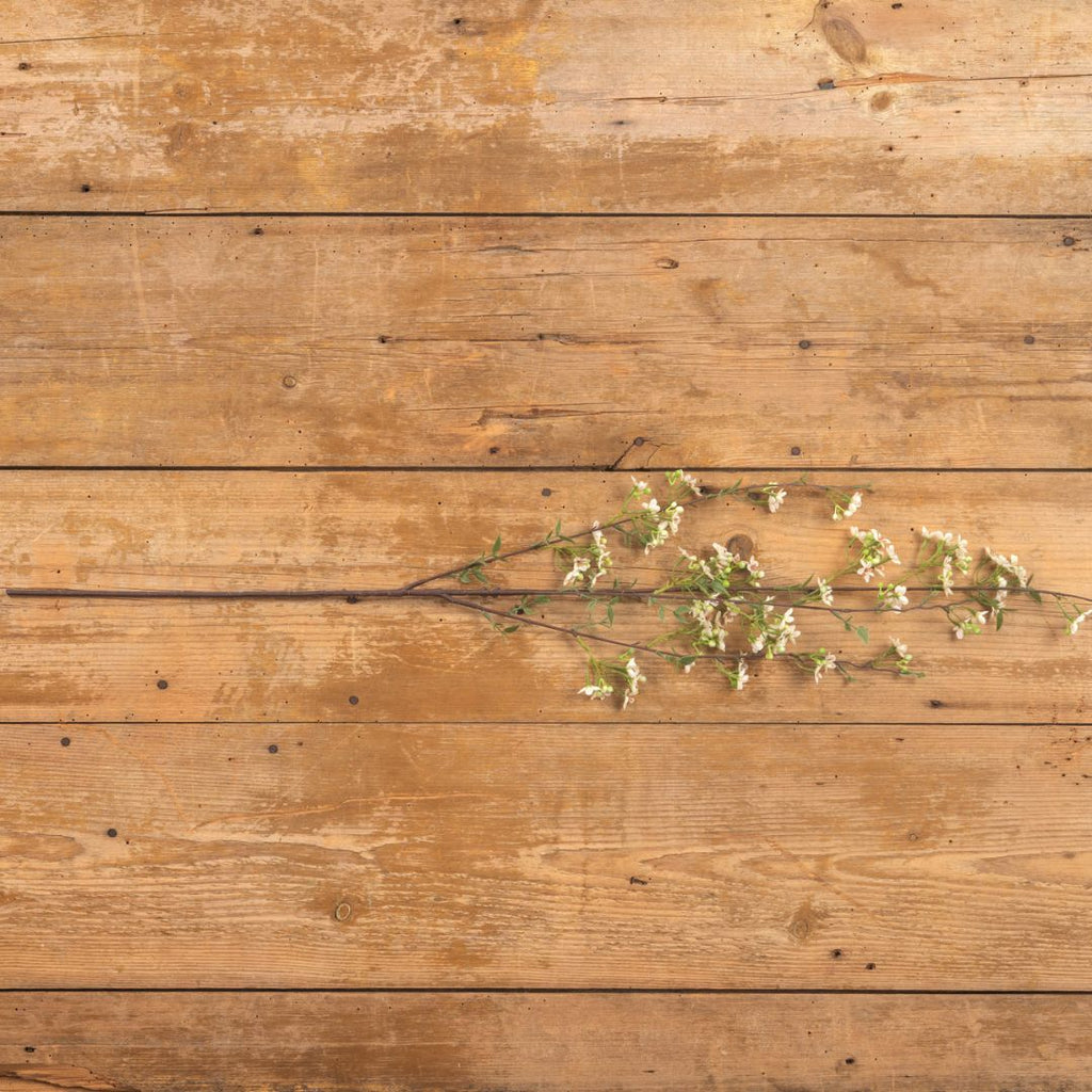 40" White Blossom Faux Flower Spray Decor