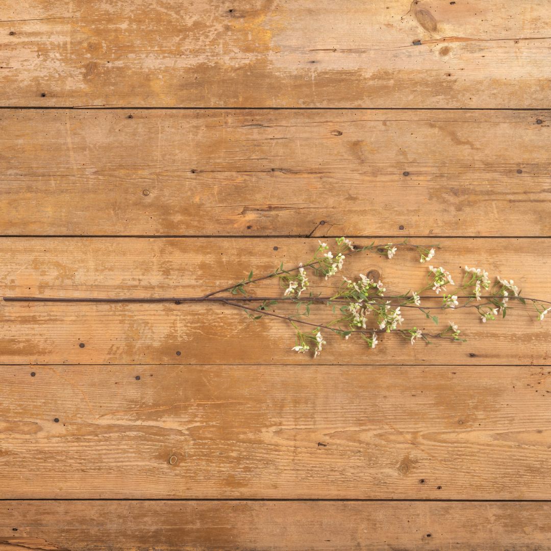 40" White Blossom Faux Flower Spray Decor