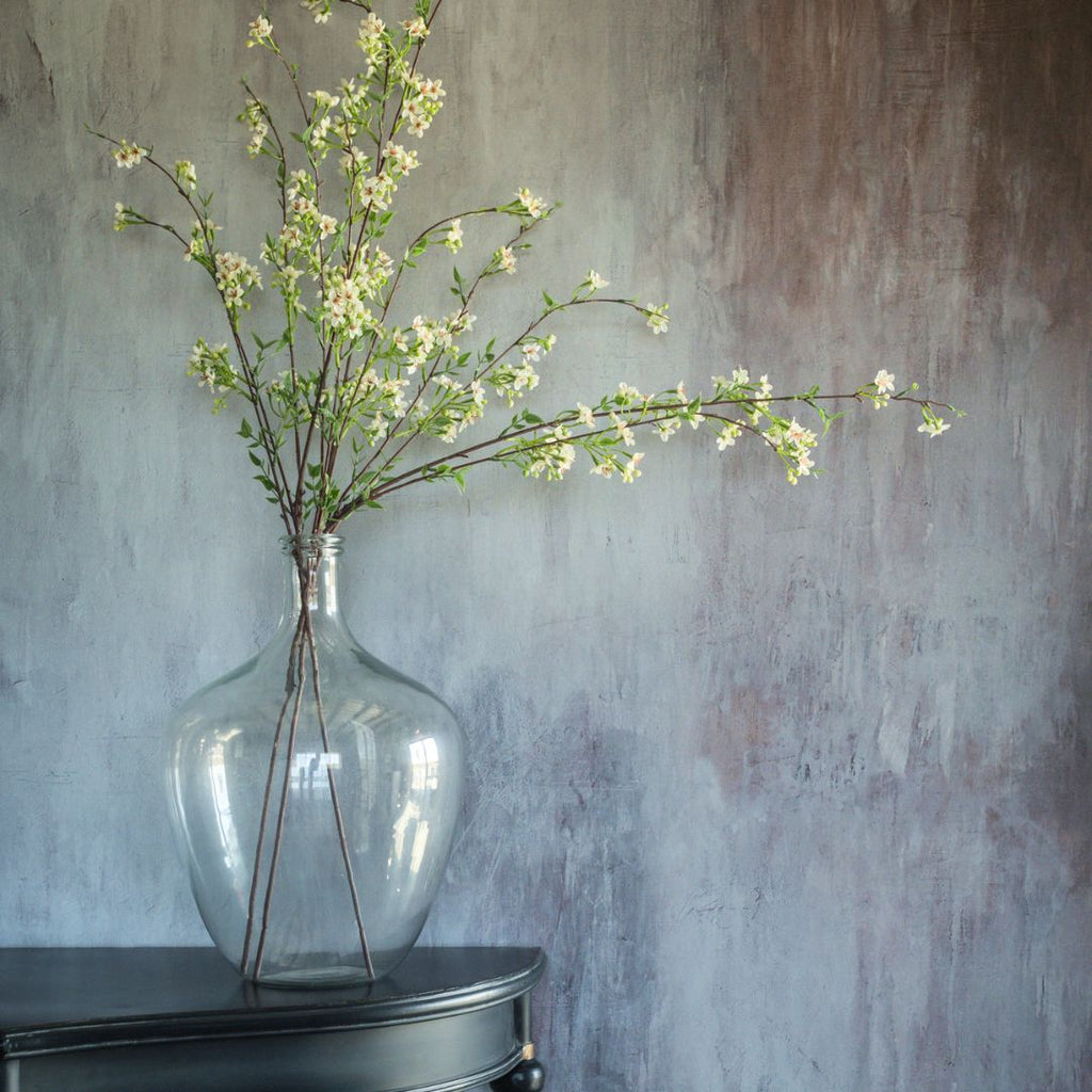 40" White Blossom Faux Flower Spray Decor