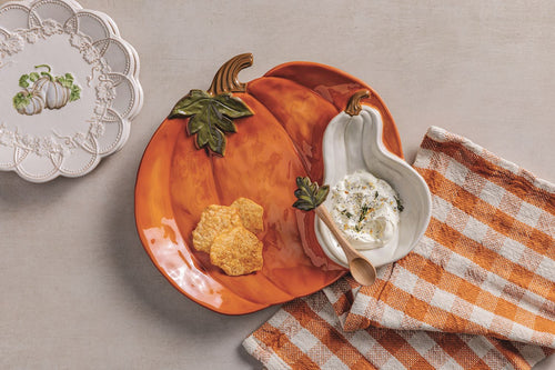 Stoneware Pumpkin Chip & Dip Set