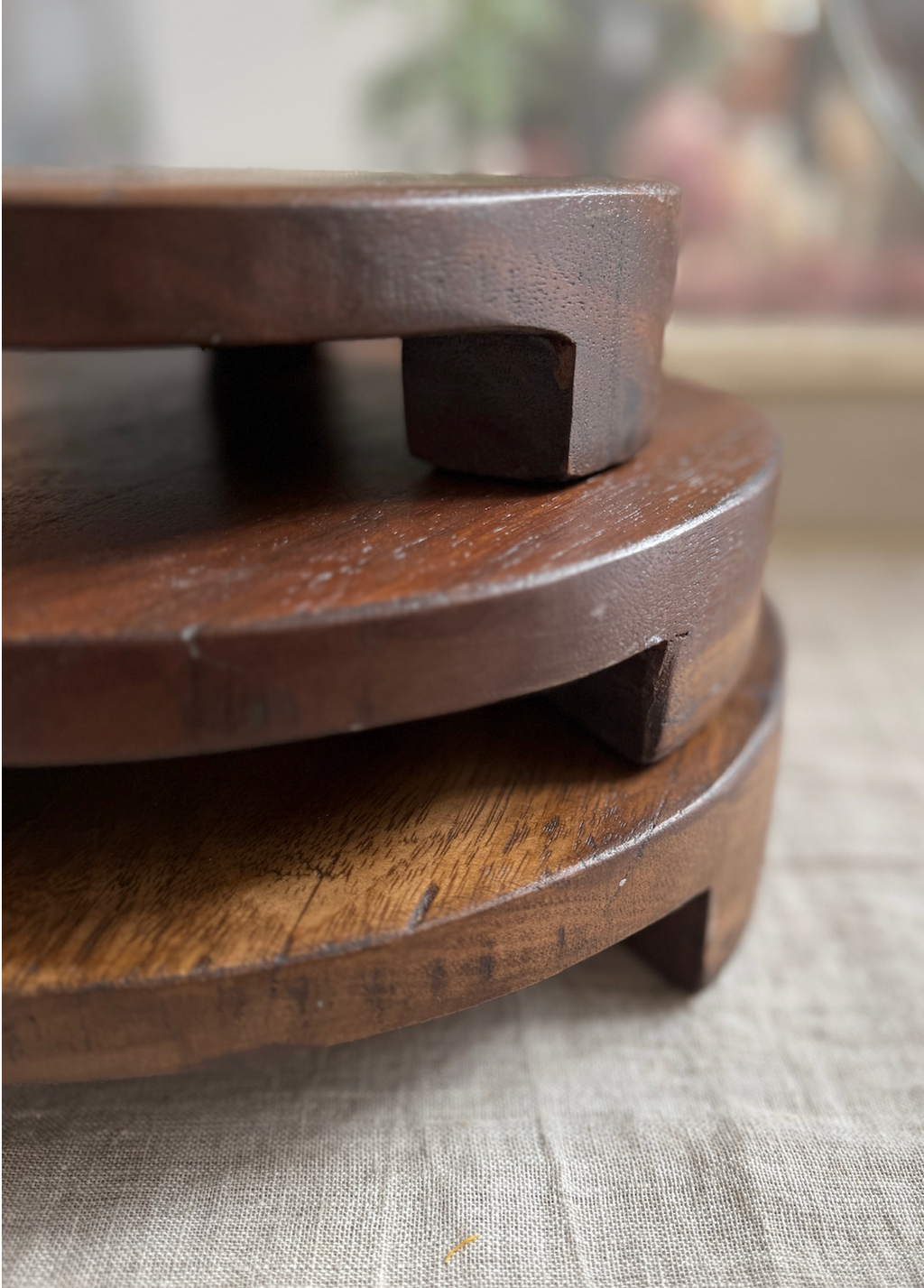Found Wood Pedestal Lg