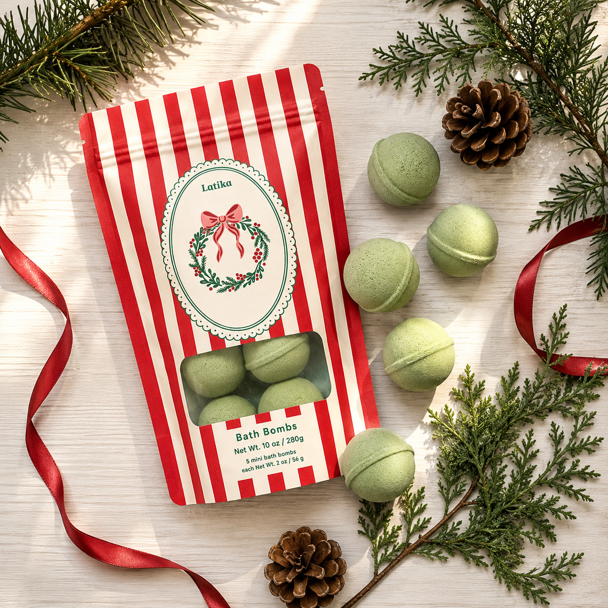 Mini Bath Bombs Gift Bag Pine & Cedarwood
