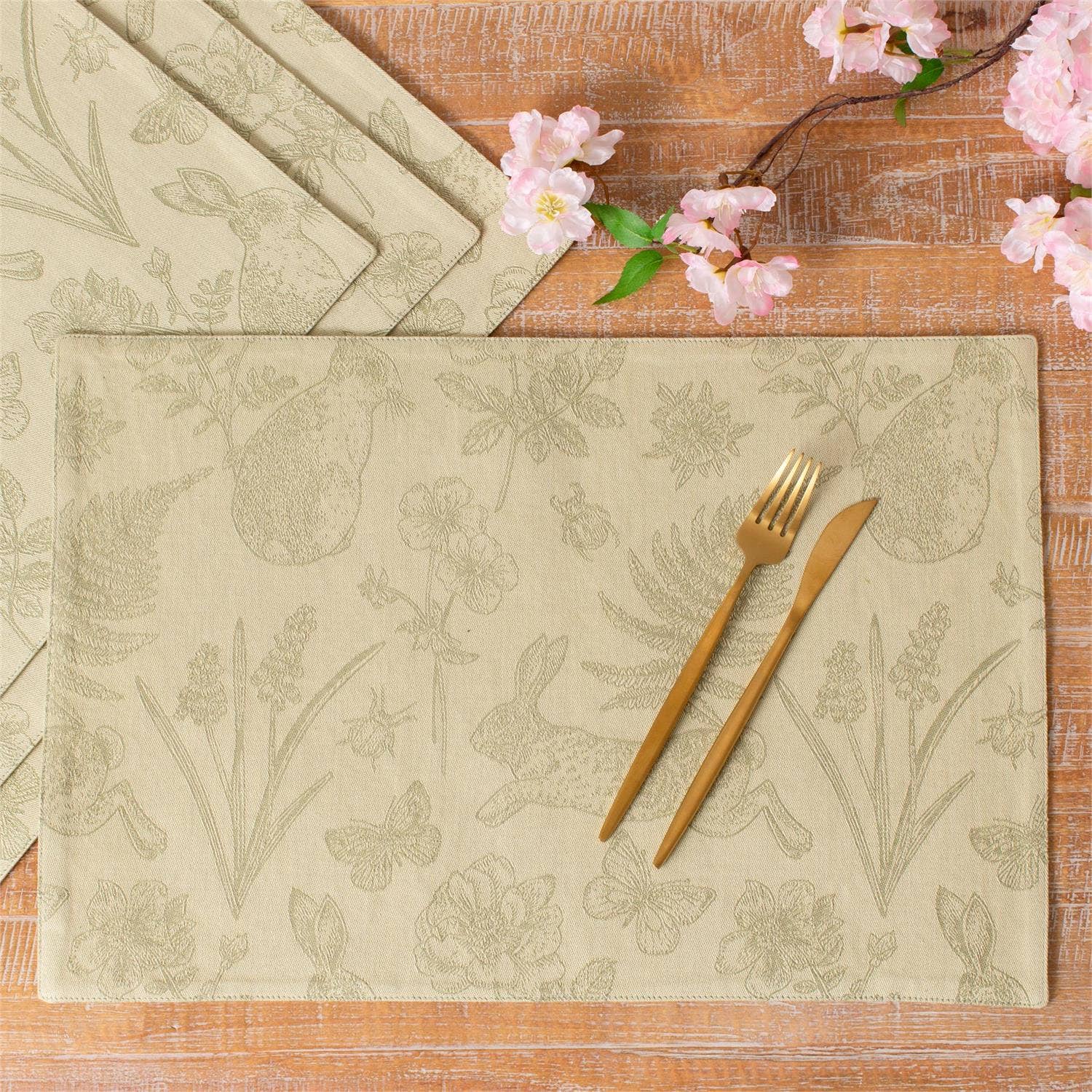 Rabbit & Fern Jacquard Placemat