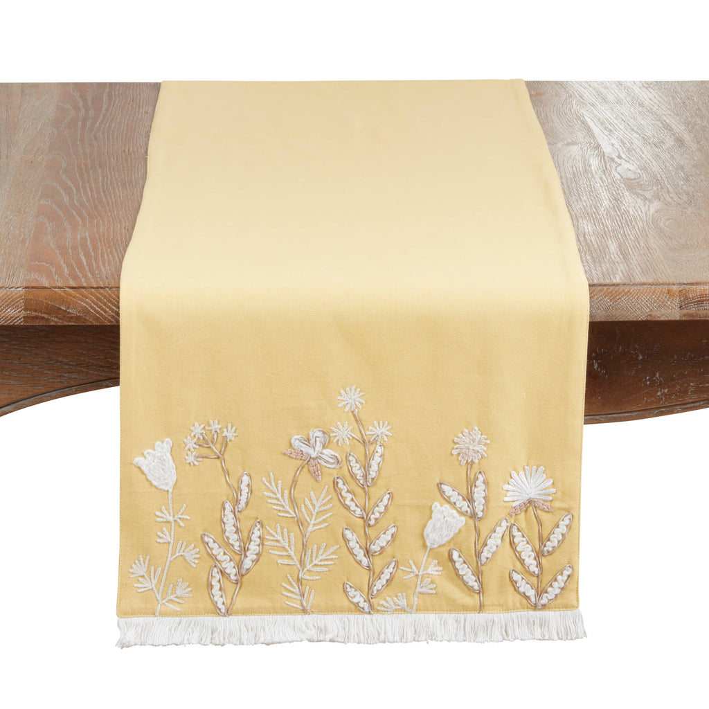 Embroidered Meadow Decorative Table Runner