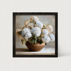 Copper Vase with Blue Hydrangeas