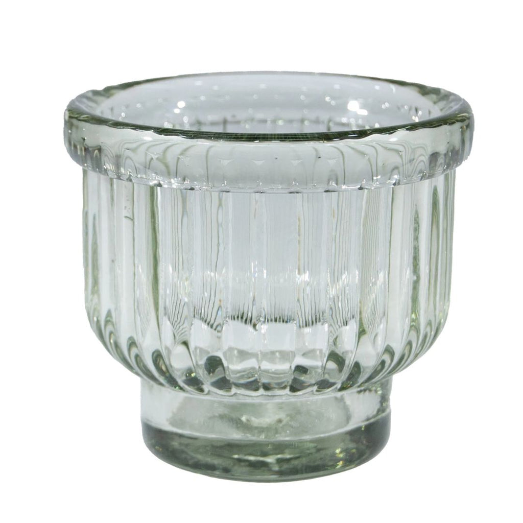 4" Hand Blown Glass Tealight & Candle Holder