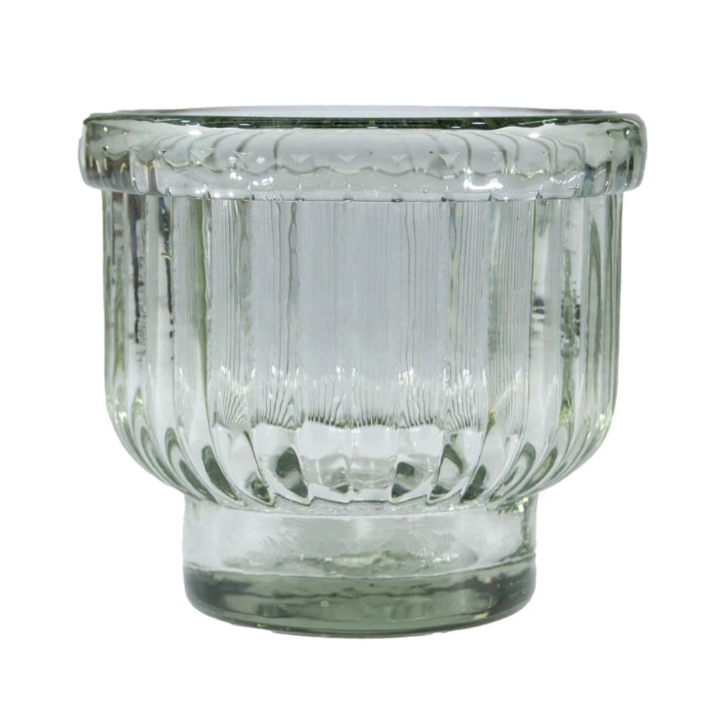 4" Hand Blown Glass Tealight & Candle Holder
