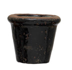 4" Black Terra Cotta Planter