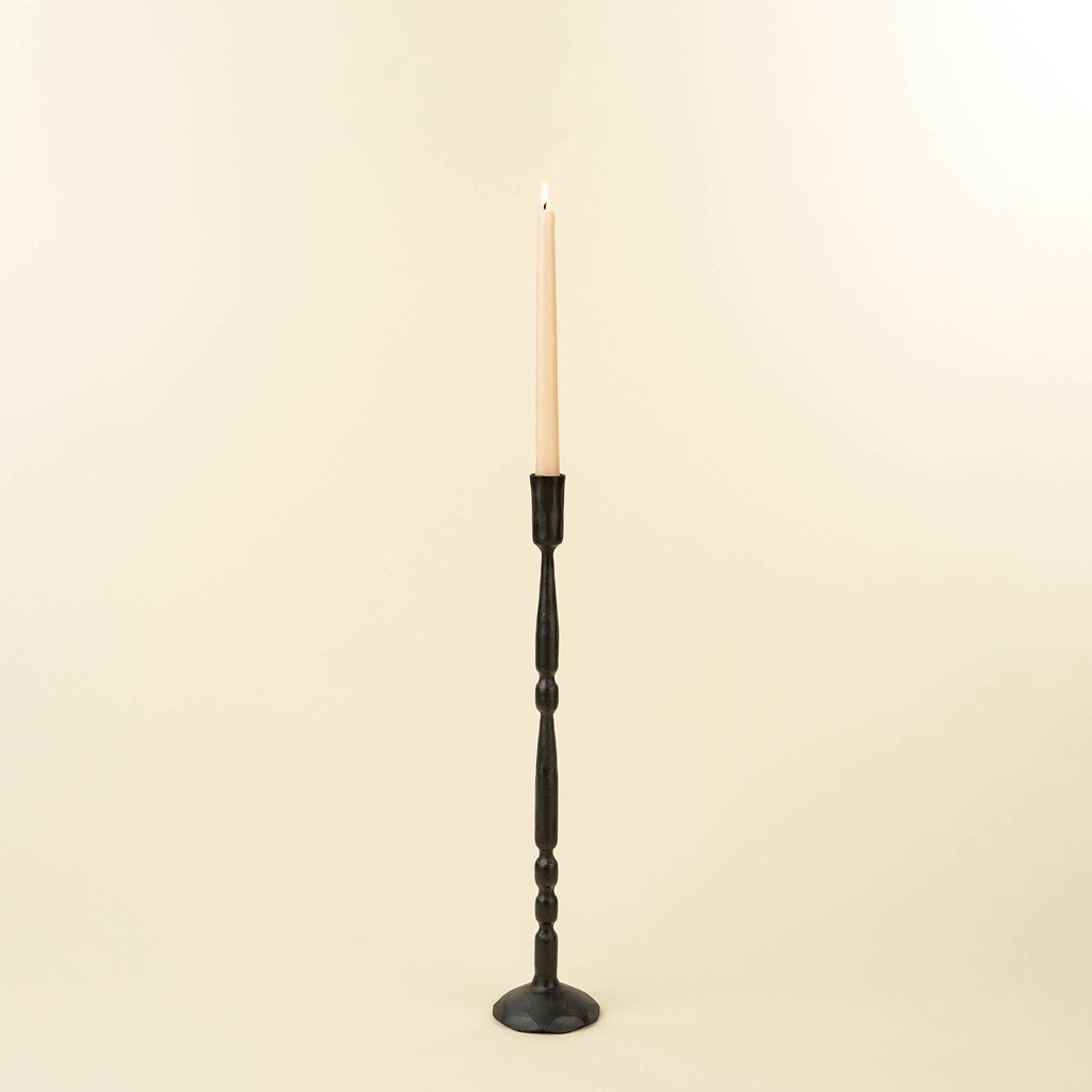 Sm Nova Forged Tall Candlestick Blk