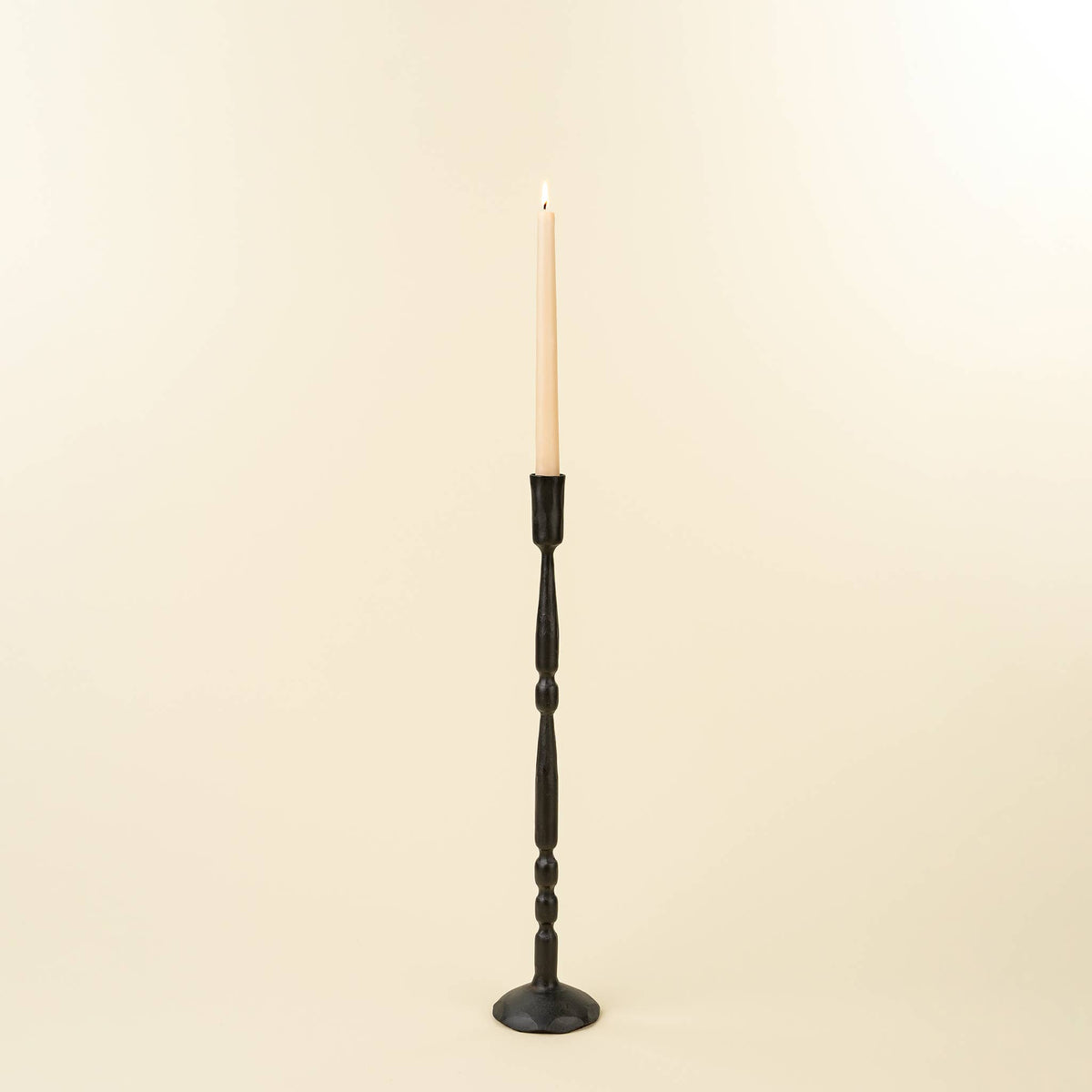 Sm Nova Forged Tall Candlestick Blk